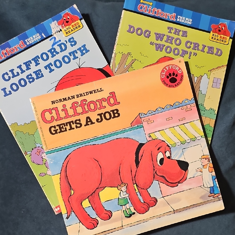 Clifford Book Trio - Gets a job, Loose tooth, The dog who cried woof